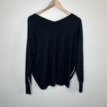 Chelsea28  Black V-Neck Sweater With White Stripes Size S  cashmere blend Photo 7