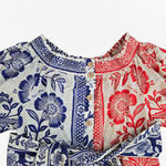 Farm Rio Mixed Pineapple Garden Mini Dress Red Blue Patchwork Floral Size XS Photo 4