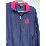 Ralph Lauren Active Womens Vintage Blue Pink Track Zip Jacket Logo Size Large Photo 1