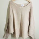 PINQUE Ribbed Dolman Sweater Neutral Beige Batwing Sleeve Size L Size L Photo 0