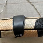 New Handmade Buntal Straw Clutch Purse Chain Strap Magnetic Snap Closure Tan Brown Photo 4