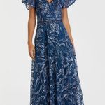 Mac Duggal 20301 Navy Embellished Illusion Butterfly Sleeve A-Line Gown 8 NEW Photo 0