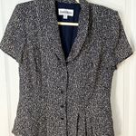 Danny & Nicole Vintage Black and White Pleated Blouse Photo 2