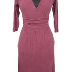 Maeve Anthropologie Midi Bohemian Dress Front 3/4 Sleeve Casual Maroon Medium Photo 0