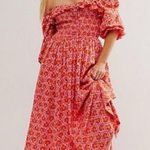 Free People  Ethereal Oasis Midi Dress Pink Floral Small NEW Bohemian Milkmaid Photo 0