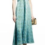 Cinq à Sept Cinq a Sept Marice Printed Satin Midi Dress Celeste Green Blue Womens 0 Photo 1