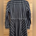 Untuckit For Her Size 8/Medium Willow Black White Stripe Long Sleeve Shirt Dress Photo 6