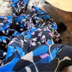 SALONI Silk Floral Ruffled Dress Off the Shoulder Size 8 Blue Photo 5