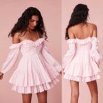 Love Shack Fancy  Pink Ruffle Mini Dress Photo 1
