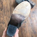 Coclico • suede ankle boots grey leather harness strap stacked high heel bootie Size 7.5 Photo 11