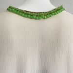 Gucci  Cream Silk Blouse with Green Neckline Photo 2