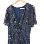Mac Duggal Sequin Embellished Beaded Faux Wrap Gown Navy Blue Sz 14 NWT 93654 Photo 4