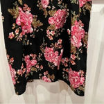 BP  Womens Pink Floral Rose Print Midi Slit Cocktail Dress Wedding Guest Size M Photo 8