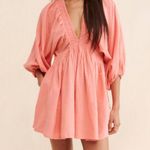 Free People For The Moment Mini Dress Women’s Small Pink Balloon Sleeves Ruched Photo 0