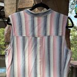Anthropologie  Large Cloth & Stone Blue Pink White Striped Sleeveless Mini Dress Photo 11