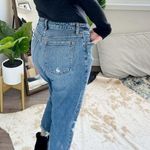 Abercrombie & Fitch Distressed High Rise Fray Hem Straight Leg Mom Jeans Size 2 Photo 13