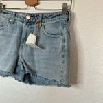 PTCL Womens Light Wash Denim Mid Rise Cut Off Fray Hem Jean Shorts 24 Blue Photo 2