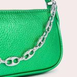 BY FAR Mini Rachel Bag – Metallic Green Leather w/ Silver Chain – NWT w/ Dustbag Photo 1