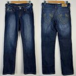 True Religion Big T Straight Leg Medium Wash Jeans Multicolor Stitching Sz 28 Photo 16
