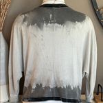 NOLA Ombre Grey Velvet Trimmed Cardigan Sweater Size Medium Gray Photo 5