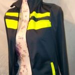 Bcg  L Zip Front Running Warm-Up Jacket Charcoal & Neon Yellow Highlighter Photo 0