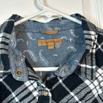 Jachs Girlfriend  Plaid Black White Flannel Snap Button BEA Size XXL EUC #0601-OC Photo 6