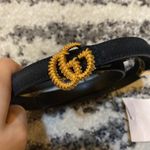 Gucci  Suede Belt With Torchon Double G Buckle size 80 Photo 2