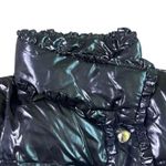 Duvetica Black Patent Real Down Coat Jacket Snap Photo 5