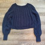 Free People  Womens Sandre Navy Knit Long Sleeve Pullover Sweater Size Small Photo 2