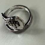 Guitar Shape Silver Tone Fashion Ring Size 5.5 Unisex Music Lover Pinky Ring Photo 2