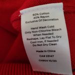 Talbots  VALENTINE'S DAY RED JE' TAIME HEART 3D FLOWER BEAD ACCENTS SWEATER XS Photo 13