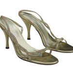 Anne Klein Vintage: ๐ฎ Glittery Stiletto Slingback Sandals ๐ฎ Metallic Gold ๐ฎ Photo 8