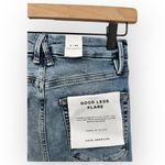 Good American  Good Legs Flare Jeans Button Fly High Rise Raw Hem NWT Photo 13