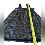 Betsey Johnson Evening Dress Black Gold Silk Metallic Velvet Trim Belt Size 8 Photo 15