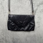 Vintage Gitano Bag Black Crossbody Faux Leather Envelope Clutch Bow Detail 80s Photo 3