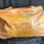 Leather Umbrella Patchwork Bag Tan Photo 1