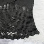 Crochet Tank Top Open Knit Black Cami Sheer Cut Photo 7