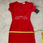 Mac Duggal  2630 Plunge Neck Embellished Cut Out Gown Red 6 Photo 9