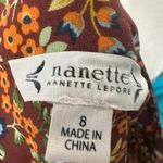 Nanette Lepore Women's Sleeveless High Low Brown Black Floral Dress SZ 8… Photo 7