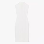 ZARA NWT Pique Dress- Sz Small in Oyster White, Sleeveless and Gold Buttons Photo 7
