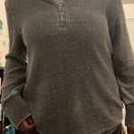 Seven7 Gray Henley Long Sleeve Tee Photo 4