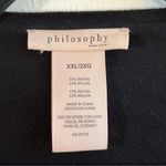 Philosophy  Cardigan Black Scoop Neck Button Front 3/4 Sleeves Knit Sz XXL EUC Photo 3