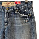 7 For All Mankind boot cut distressed bejeweled denim jeans Excellent Like New! Photo 10