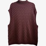 Free People New Rosemary Mock Neck Cable Knit Cotton Tunic Sweater Vest Small Photo 3