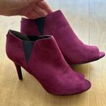Unisa Faux Suede Un Saffyre Peep Toe Heeled Booties, Red Wine/Berry, Size 8M Photo 10
