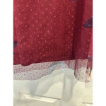 Maurice's Burgundy Maroon Floral Net Mesh Lace Lined Blouse Top Size Large Photo 4