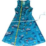 BODEN Dress 12 100% Cotton Resort Boho Beach RARE Riviera Mediterranean Seaside Blue Photo 12