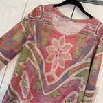 Sundance  Before Again Floral Burnout Waffle Knit Thermal Top Tunic Large Photo 4