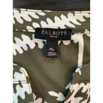 Talbots  Dress Petite Medium MP Sleeveless Green Ferns Leaf Keyhole Woodland Prep Photo 4