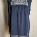 Motherhood  Blue Embellished Boxy Blouse Photo 0